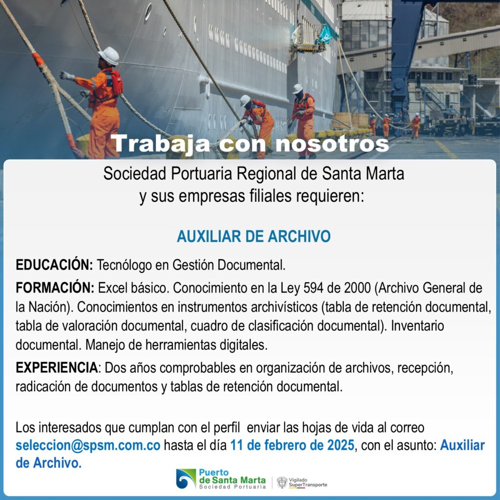 Convocatoria para Auxiliar de Archivo