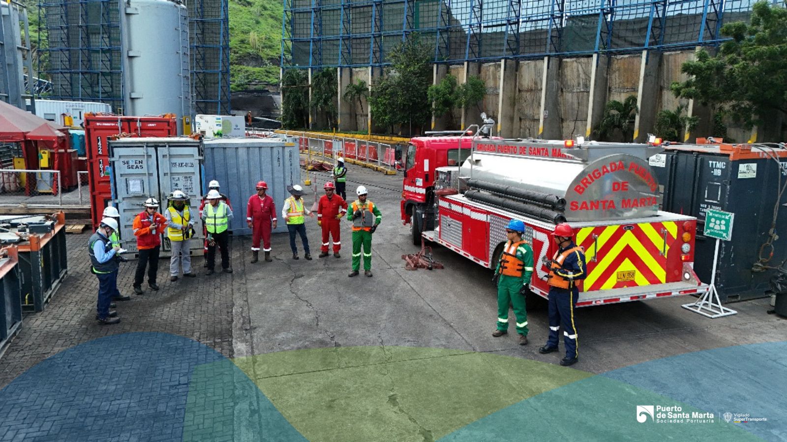 Puerto de Santa Marta y Petrobras realizan simulacro de derrame de combustible para fortalecer seguridad portuaria