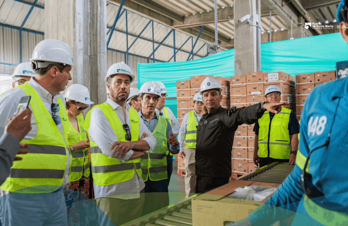 Visita al Puerto de Santa Marta del viceprimer ministro de Bélgica, Maxime Prévot