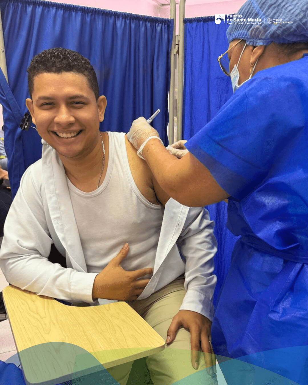 Puerto de Santa Marta realiza tercera jornada de vacunación contra la influenza para sus trabajadores