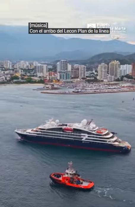Crucero Le Champlain, de la línea Ponant, arribó a Puerto de Santa Marta